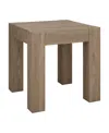 Hudson & Canal 22" Langston Wide Square Side Table In Antiqued Gray Oak