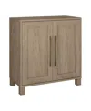 Hudson & Canal 28" Chabot Wide Rectangular Accent Cabinet In Antiqued Gray Oak