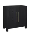 Hudson & Canal 28" Chabot Wide Rectangular Accent Cabinet In Black Grain