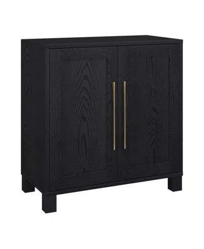 Hudson & Canal 28" Chabot Wide Rectangular Accent Cabinet In Black Grain