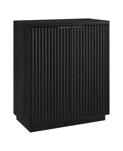Hudson & Canal 28" Mansfield Wide Rectangular Accent Cabinet In Black Grain