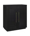 Hudson & Canal 28" Tillman Wide Rectangular Accent Cabinet In Black Grain