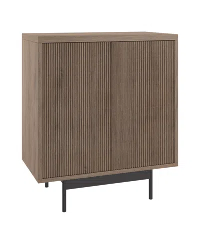 Hudson & Canal 28" Whitman Wide Rectangular Accent Cabinet In Antiqued Gray Oak