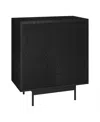 Hudson & Canal 28" Whitman Wide Rectangular Accent Cabinet In Black Grain