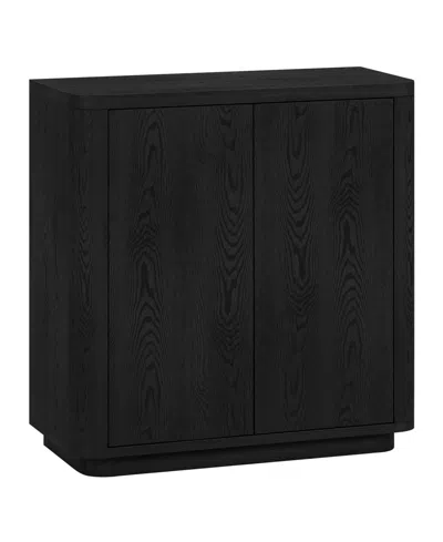 Hudson & Canal 32" Plympton Wide Rectangular Accent Cabinet In Black