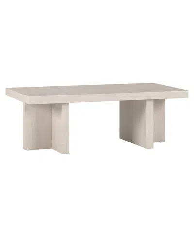 Hudson & Canal 44" Dimitra Wide Rectangular Coffee Table In Alder White