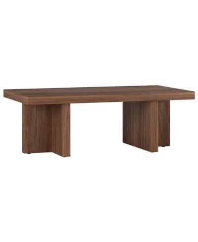 Hudson & Canal 44" Dimitra Wide Rectangular Coffee Table In Satin Walnut