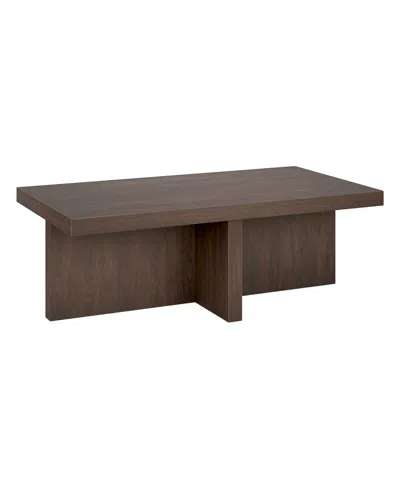 Hudson & Canal 44" Elna Wide Rectangular Coffee Table In Alder Brown