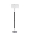 Hudson & Canal 61.5" Metal Simone 2-light Floor Lamp In Matte Black,polished Nickel
