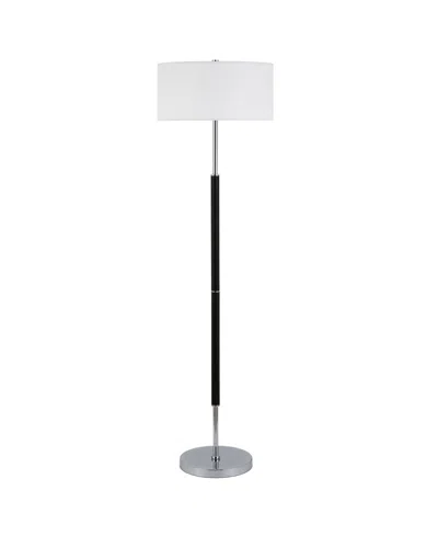 Hudson & Canal 61.5" Metal Simone 2-light Floor Lamp In Matte Black,polished Nickel