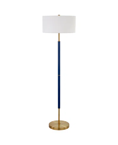 Hudson & Canal 61.5" Metal Simone 2-light Floor Lamp In Blue,brass