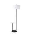 Hudson & Canal 65.75" Metal Jacinta Floor Lamp In Blackened Bronze,white Marble