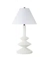 Hudson & Canal Abilene 28" Resin Triple Gourd Lamp With Fabric Shade In White