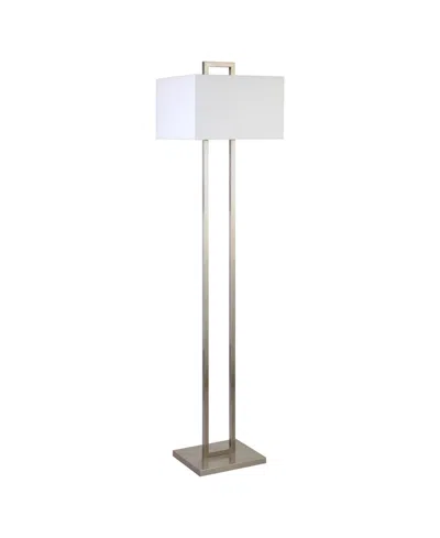 Hudson & Canal Adair 68" Tall Floor Lamp With Fabric Shade In Brushed Nickel