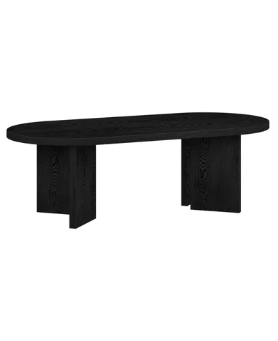 Hudson & Canal Alma 48" Wide Oval Coffee Table In Black