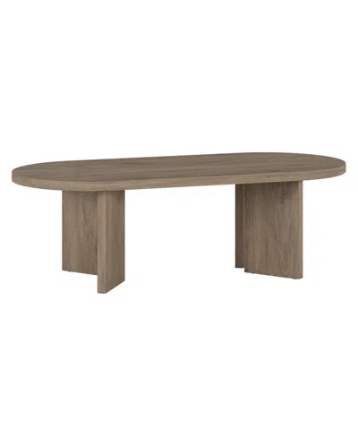 Hudson & Canal Alma 48" Wide Oval Coffee Table In Brown
