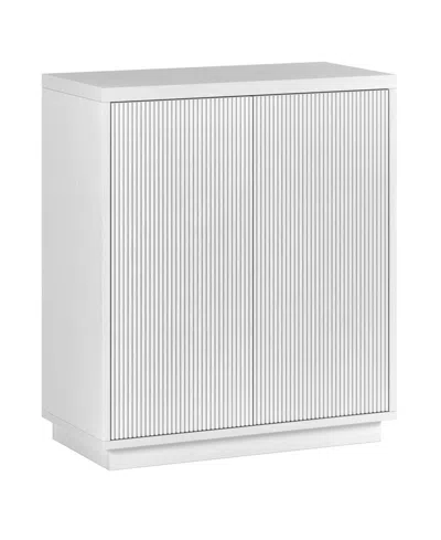 Hudson & Canal Alston 28" Wide Rectangular Fluted Accent Cabinet In White