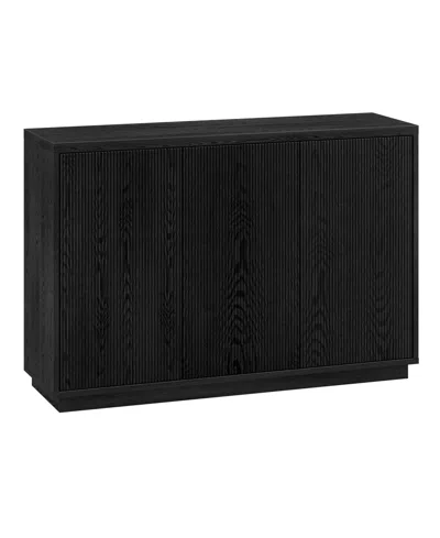 Hudson & Canal Alston 48" Wide Rectangular Fluted Buffet Table In Black Grain