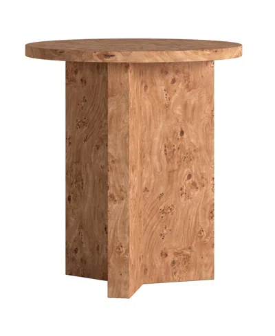 Hudson & Canal Anders 20" Wide Burled Side Table In Honey Burl