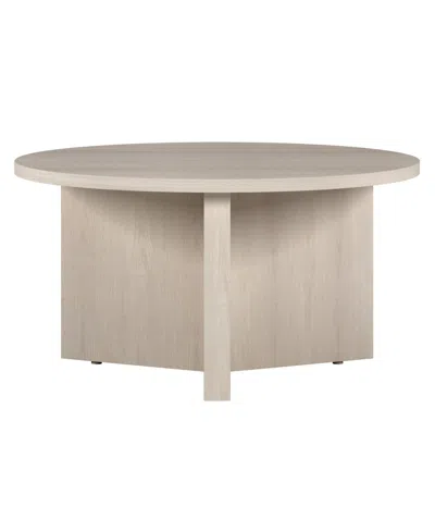 Hudson & Canal Anders 32" Wide Round Coffee Table In Alder White In Neutral