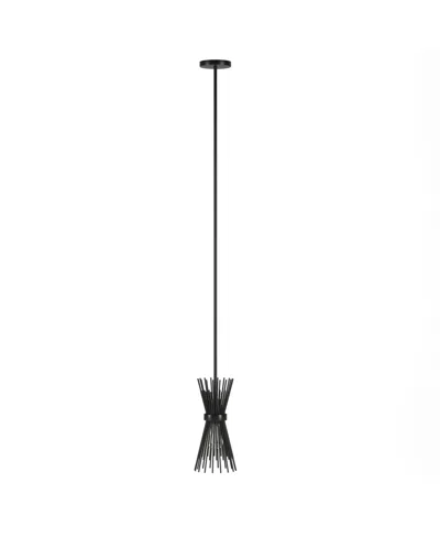 Hudson & Canal Andromeda 7" Wide Starburst Pendant With Metal Shade In Blackened Bronze