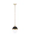 Hudson & Canal Aurelia 13" Metal Pendant With Glass Shade In Brown