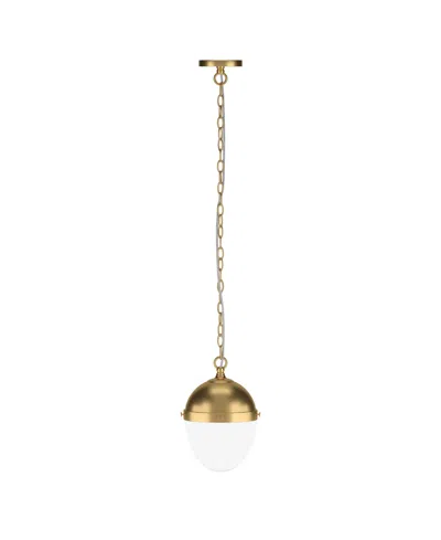 Hudson & Canal Aurelia 13" Metal Pendant With Glass Shade In Gold