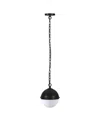 Hudson & Canal Aurora 11.13" Metal Pendant With Glass Shade In Black