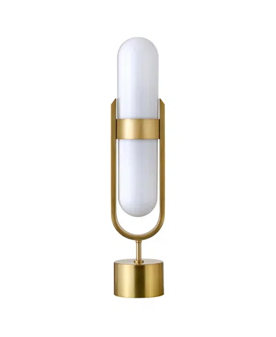 Hudson & Canal Blair 25" Metal Pill-shaped Table Lamp With Milk Glass Shade