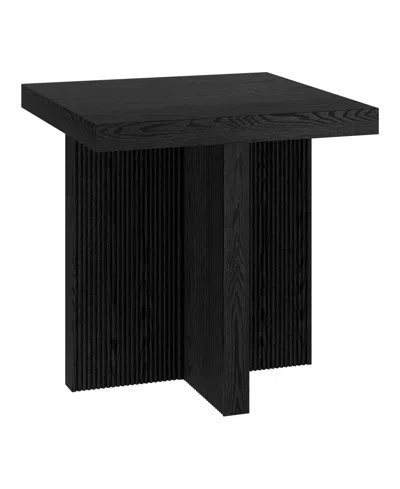 Hudson & Canal Boden 22" Wide Square Side Table In Black Grain