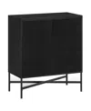 Hudson & Canal Brighton 28" Wide Rectangular Accent Cabinet In Charcoal Gray In Black Grain
