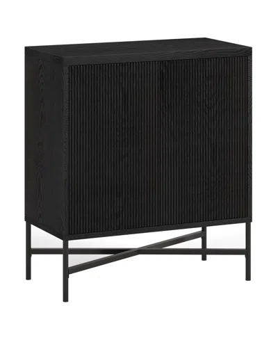 HUDSON & CANAL BRIGHTON 28" WIDE RECTANGULAR ACCENT CABINET IN BLACK GRAIN