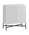 Hudson & Canal Brighton 28" Wide Rectangular Fluted Accent Cabinet In White