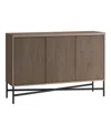 Hudson & Canal Brighton 48" Wide Rectangular Fluted Buffet Table In Brown
