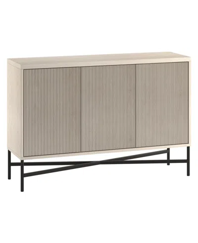 Hudson & Canal Brighton 48" Wide Rectangular Fluted Buffet Table In Neutral