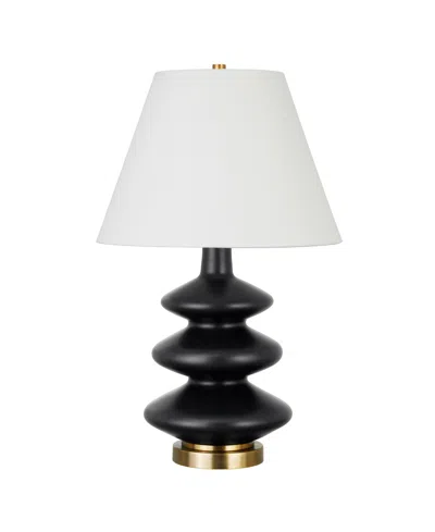 Hudson & Canal Carleta 26" Metal Tall Triple Gourd Table Lamp In Black