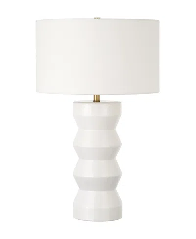 Hudson & Canal Carlin Ribbed Table Lamp In Matte White