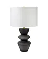 Hudson & Canal Cassian 25" Ceramic Table Lamp With Fabric Shade In Black
