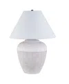 Hudson & Canal Chiara 22.5" Ceramic Table Lamp With Fabric Shade In White