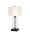 Hudson & Canal Dax Table Lamp In Seeded Glass,blackened Bronze