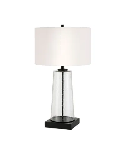 Hudson & Canal Dax Table Lamp In Seeded Glass,blackened Bronze