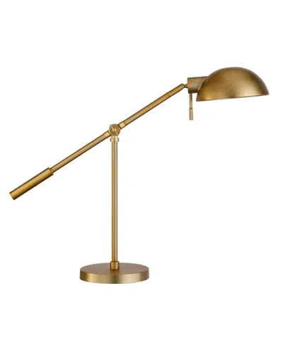 Hudson & Canal Dexter 23.25" Tall Boom Arm Table Lamp With Metal Shade In Gold