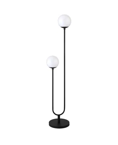 Hudson & Canal Dufrene 2-light Floor Lamp With Glass Shades In Blackened Bronze