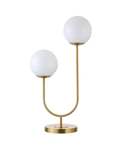 Hudson & Canal Dufrene 28" Metal 2-light Table Lamp With Glass Shades In Gold