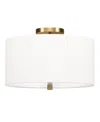 Hudson & Canal Ellis 16" Flush Mount With Fabric Shade In Brass