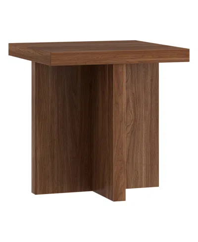 Hudson & Canal Elna 22" Wide Square Side Table In Brown