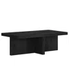 HUDSON & CANAL ELNA 44" WIDE RECTANGULAR COFFEE TABLE IN BLACK GRAIN