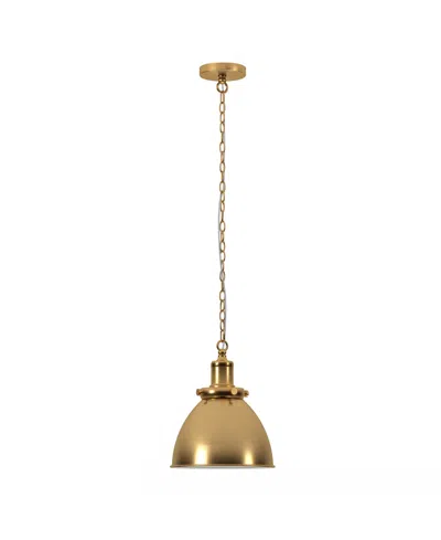 Hudson & Canal Elodie 12" Metal Pendant With Metal Shade In Gold