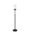 Hudson & Canal Frieda 66" Glass Shade Tall Floor Lamp In Blackened Bronze