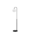 Hudson & Canal Harrison 62" Glass Shade Arc Floor Lamp In Blackened Bronze